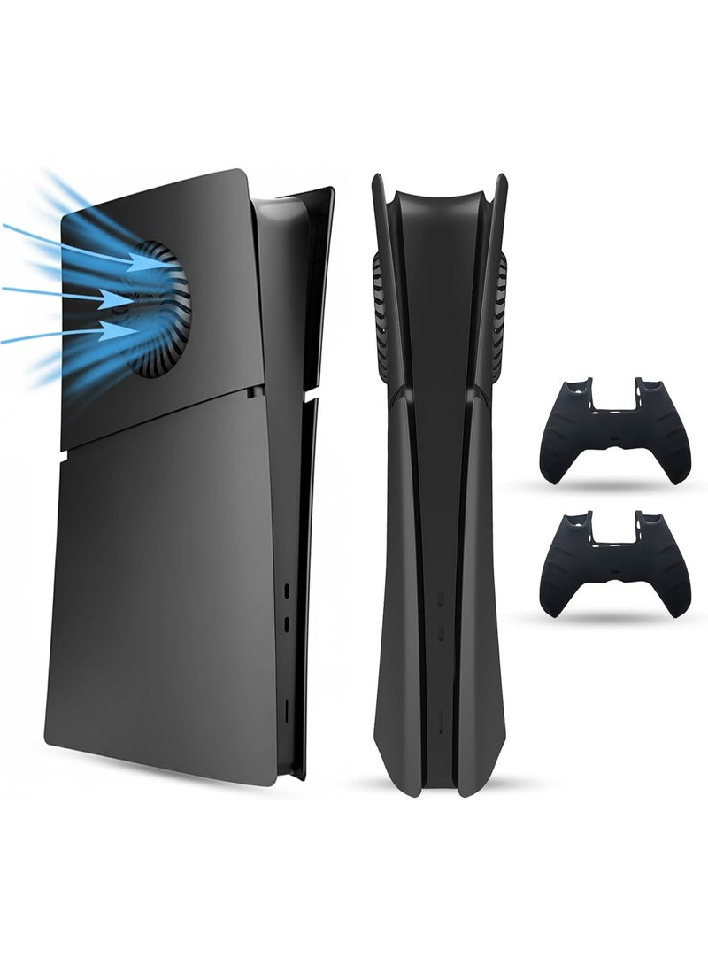 PS5 Slim Faceplate (الإصدار الرقمي) - قشرة ABS الوقائية مع تبديد الحرارة ، سطح ماتي مقاوم للخدش ، سهولة التركيب ، ويتضمن غطاء وحدة التحكم السيليكون - Image 1